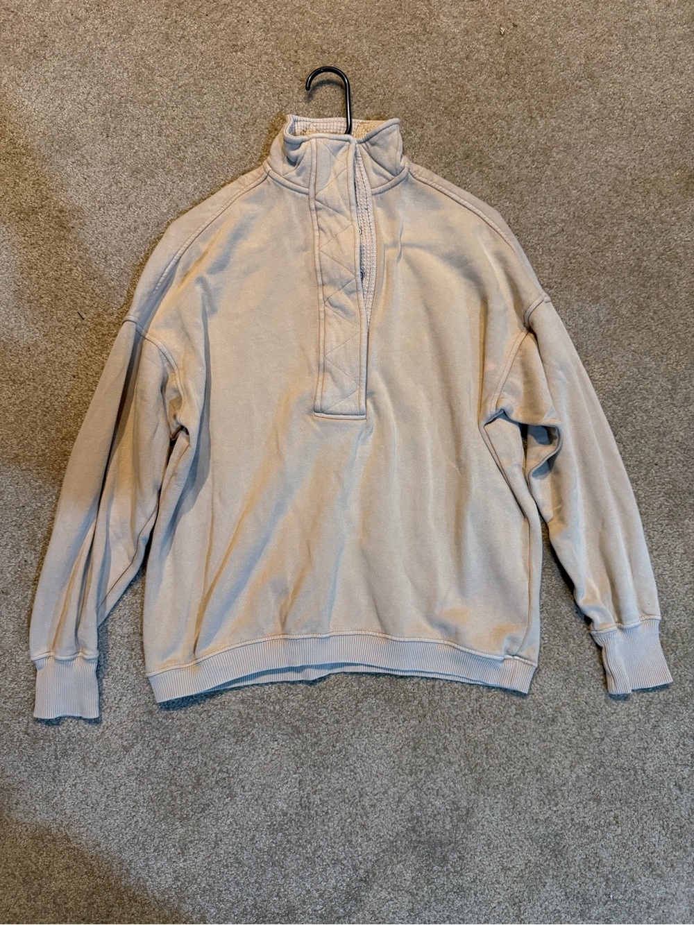 aerie Quarter-Zip Pullover Sweatshirt - Light Beige